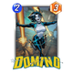 A image shows the Marvel Snap card Domino.